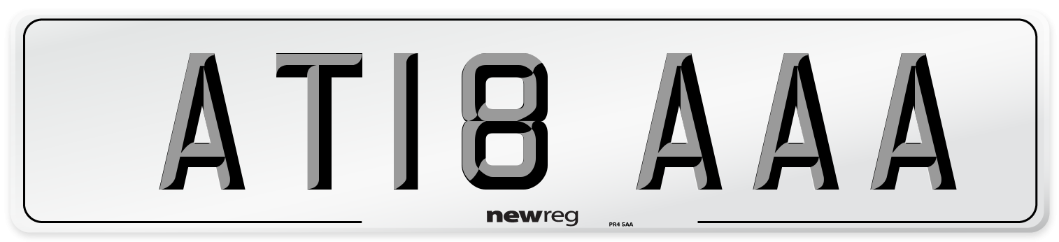 AT18 AAA Number Plate from New Reg
